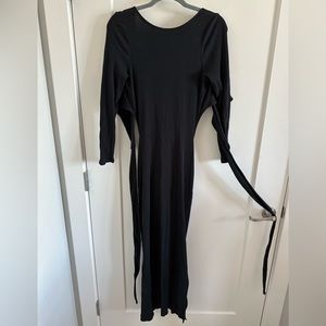 Free people, black maxi wrap dress, size extra-large